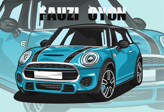 draw your car and motorcycle into cartoon vector