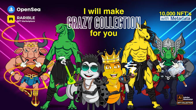 create custom nft art collection with 100, 1k and 10k nfts