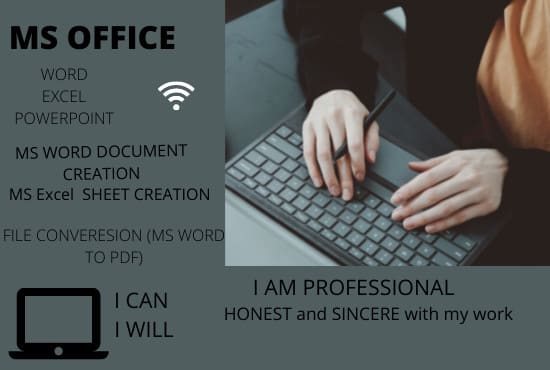 do ms office, excel, and powerpoint task urgently