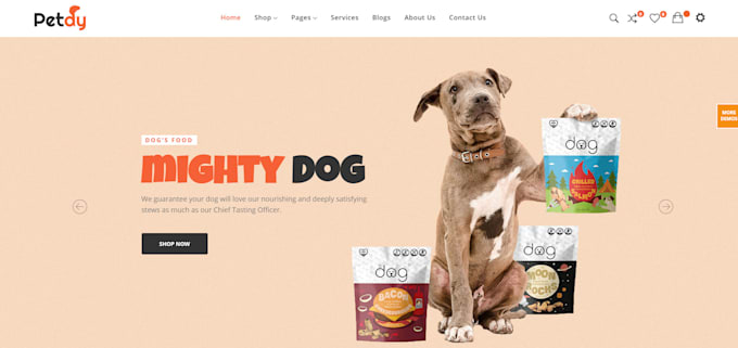 create wordpress website for puppies, dogs, pet store,petcare