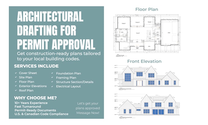 do architecture drafting and design for permit construction