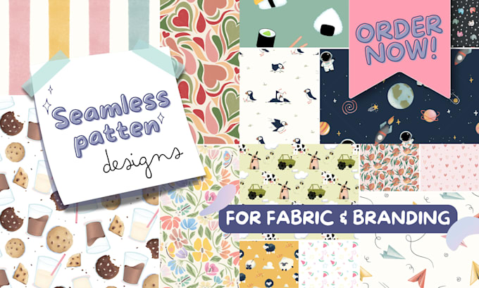 design seamless patterns for fabric, packaging and branding