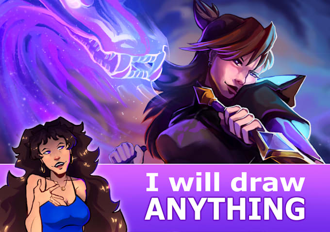 draw vibrant digital paintings or portraits of you, oc or fan art