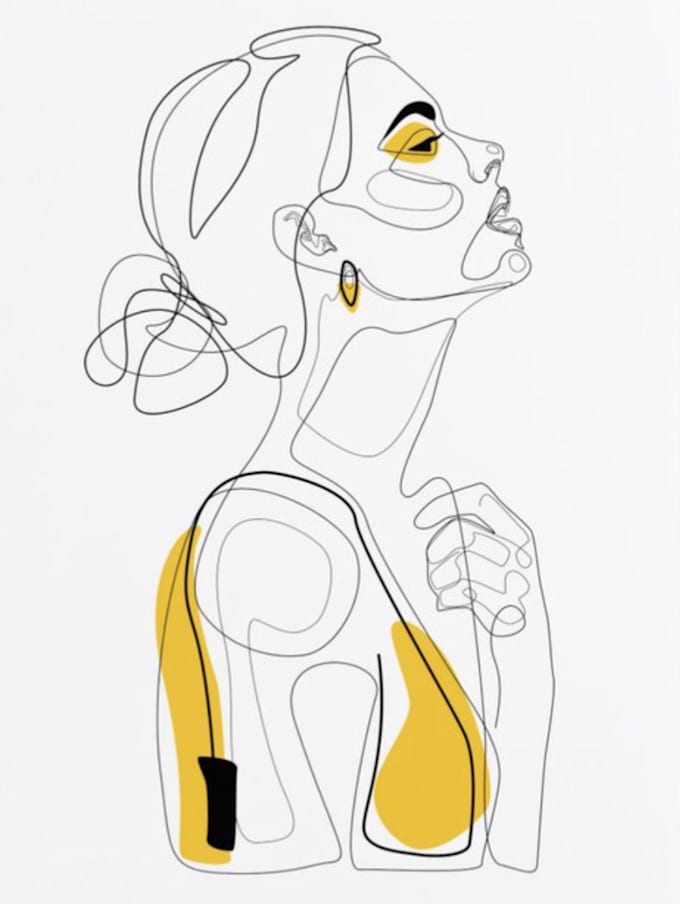 draw one line art, line drawing of your portrait