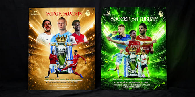 design a sports poster, football, basketball, soccer flyer