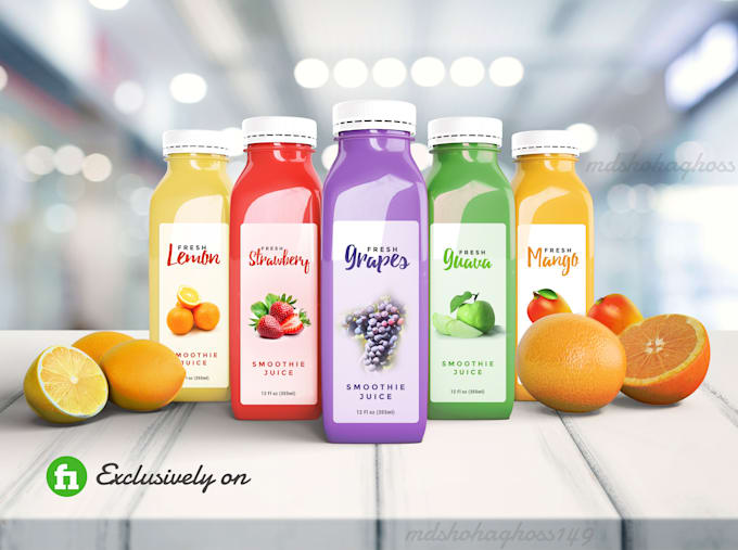 do perfect juice and beverage bottle label design