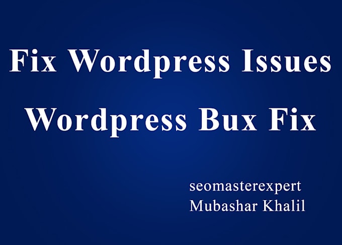fix wordpress issues and errors