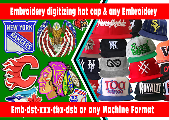 do any embroidery digitizing hat cap logo patch jacket 1hour