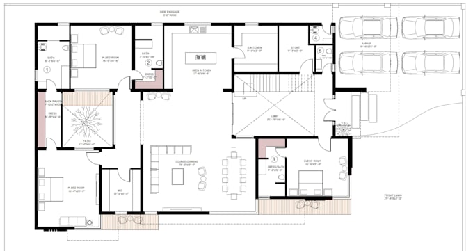 create architecture 2d floor plan interior plan with texture