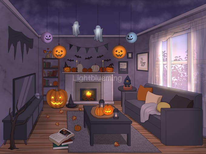 draw a room interior illustration