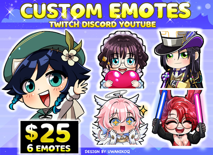 draw custom emotes and badges for twitch youtube discord
