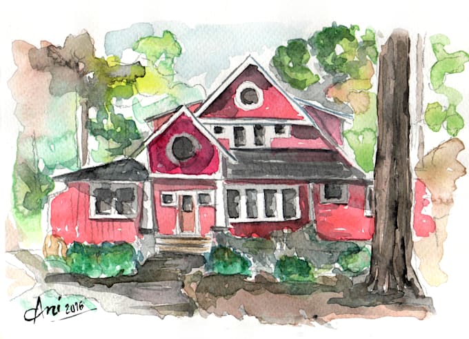 do any handmade illustration in watercolor