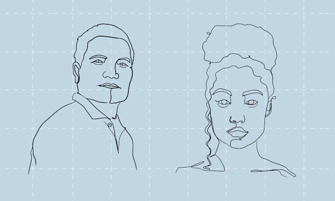 draw illustrations in one line art, minimalist line art style