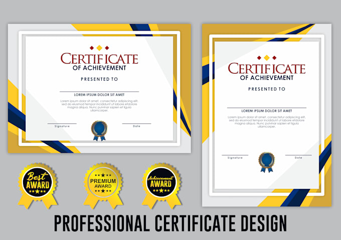 design a professional certificate award within 3 hours