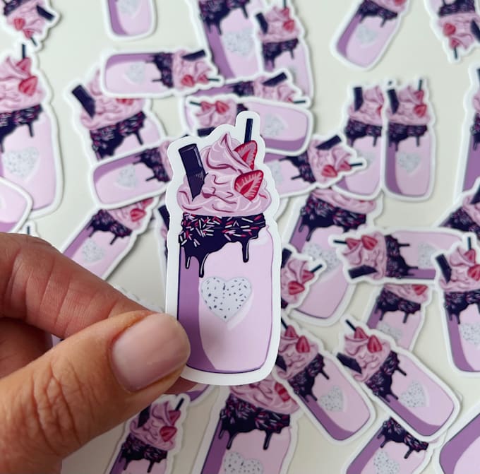 create beautiful, custom sticker design with illustration