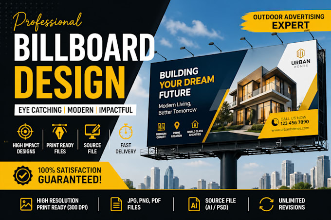 design eye catching professional billboard and hoarding design