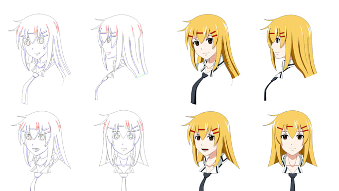 create a short 2d anime frame by frame
