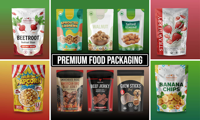 design professional food and pet food stand up pouch packaging