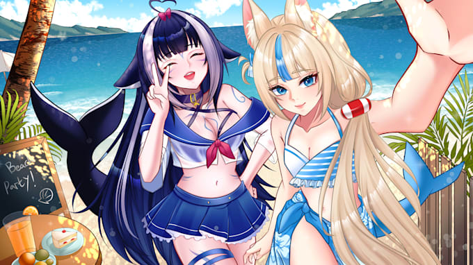 draw custom anime illustration in anime style design for your oc detail