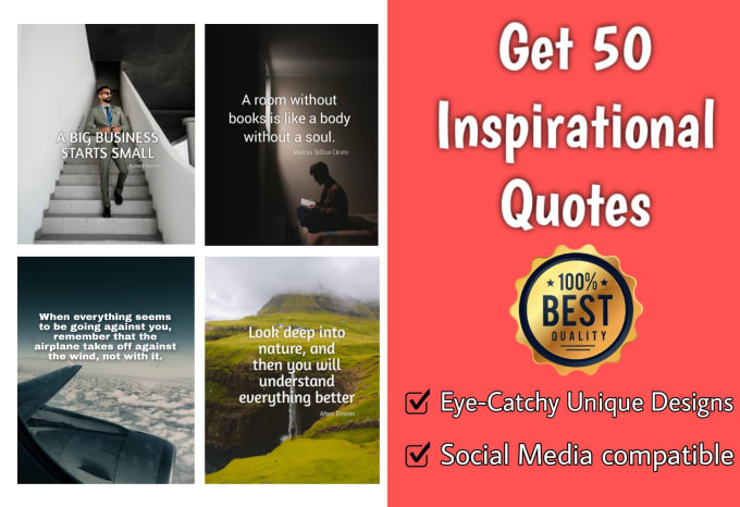 Create inspirational or motivational quotes images by Tasinabid850 | Fiverr