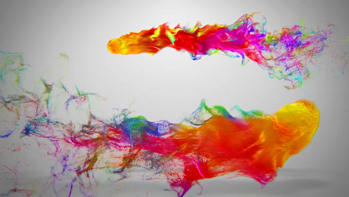 create colorful particle logo intro