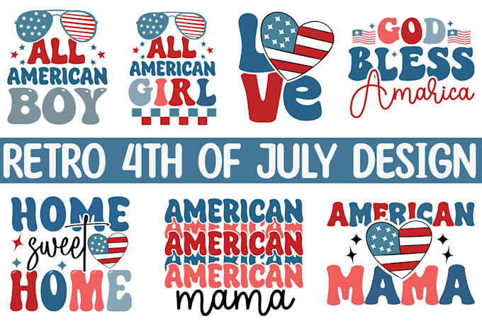 do unique retro 4th of july and others svg cut file bundle