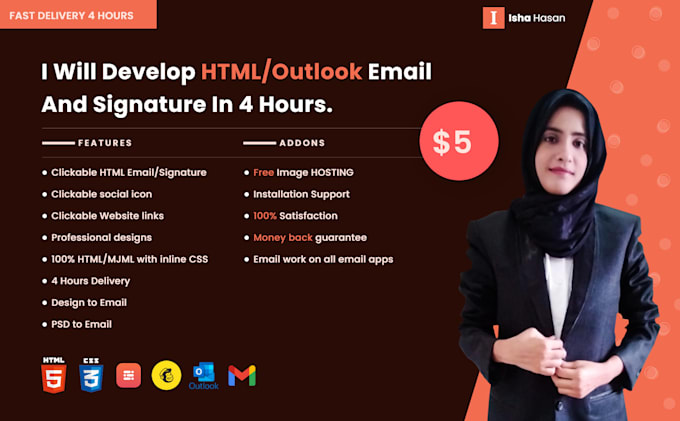 create html email outlook email and signature