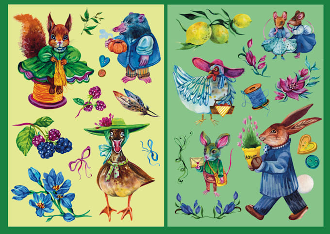 illustrate your childrens book in watercolour style