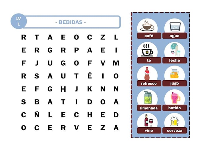 diseñare sopas de letras para aprender vocabulario