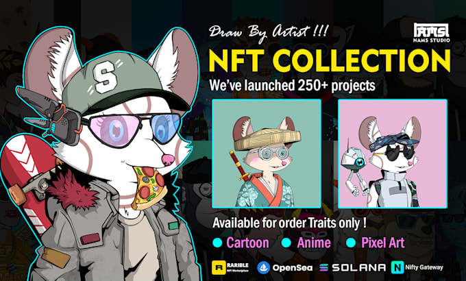 draw unique nft art and collection with metadata