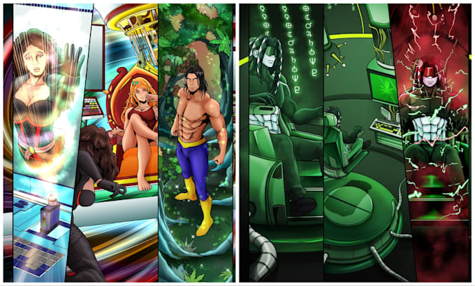 create a comic book and custom illustration