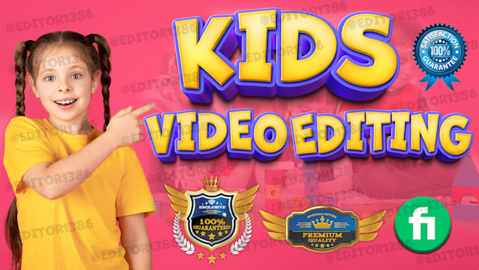 do eye catching kids video editing for youtube within 2 days