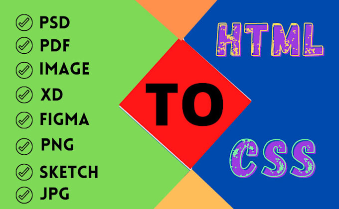 Convert psd, pdf, image, xd, figma, png, sketch, jpg to html css ...