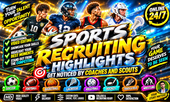 do sports highlights reel sport video editing recruit football basketball soccer