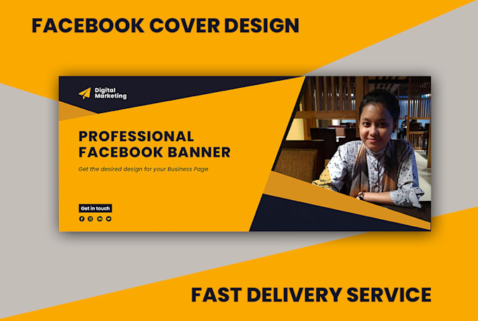 design professional facebook cover, linkedin cover banner