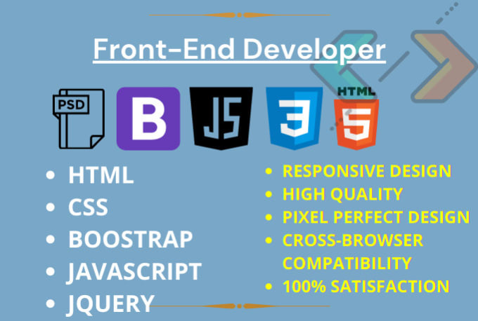 Be your front end developer in html css boostrap javascript by ...