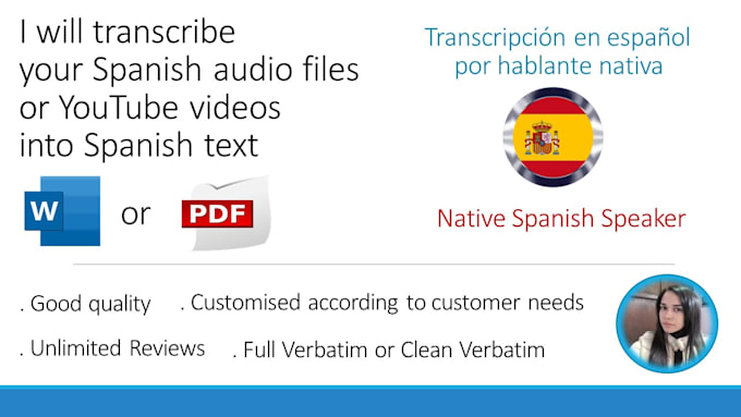 transcribe your spanish audio files or youtube videos to text