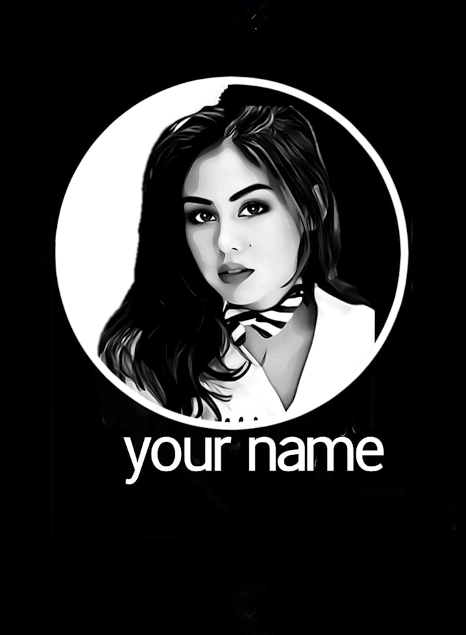 Turn the photo into a black and white cartoon by Ariyo5 Fiverr