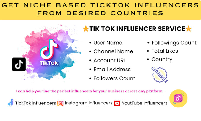 find unique tiktok influencers list for influencer marketing