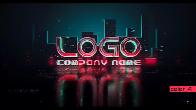 make 4k impressive cyberpunk  logo intro for youtube