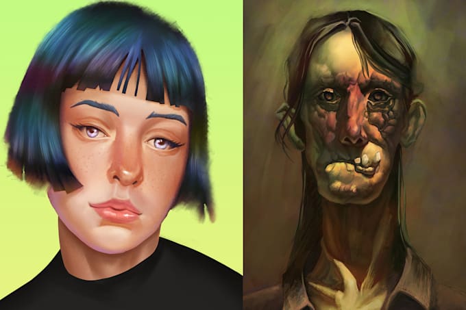 dnd portrait character art, fun art or oc character portrait