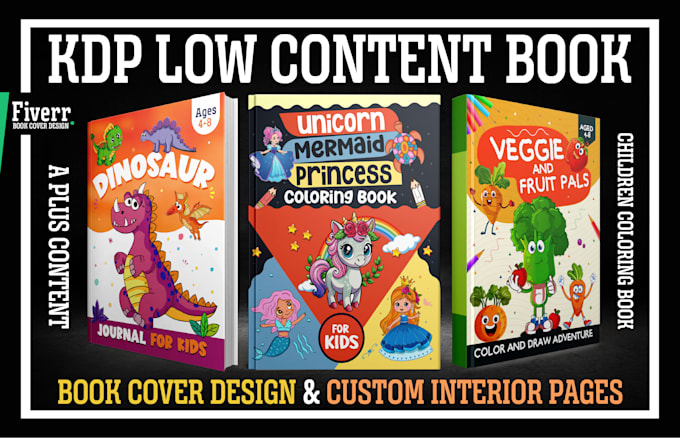 kdp book cover design, coloring book cover or low content book for amazon kdp