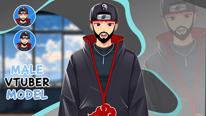design a custom male vtuber live2d model anime style for streaming