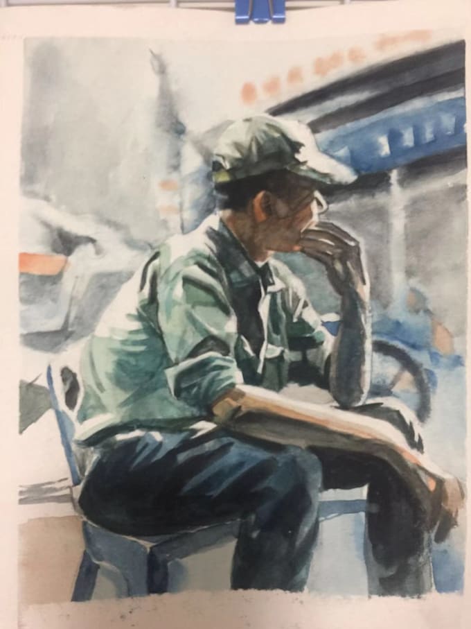 draw book illustration in watercolor