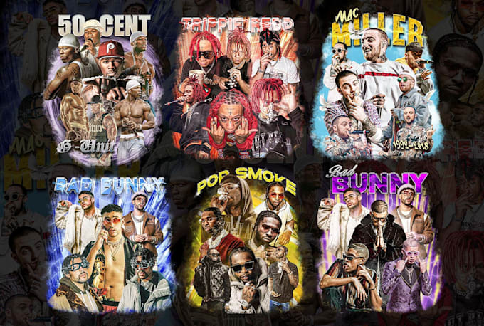 design a vintage 90s bootleg rap tshirt