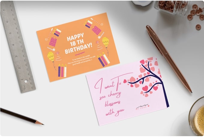 design personalized greeting cards and envelopes