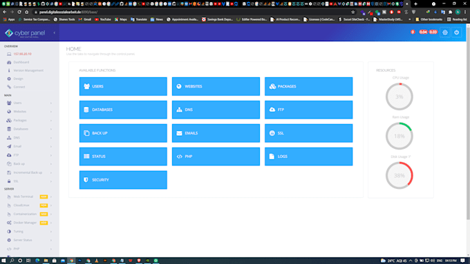 setup configure and fix cyberpanel