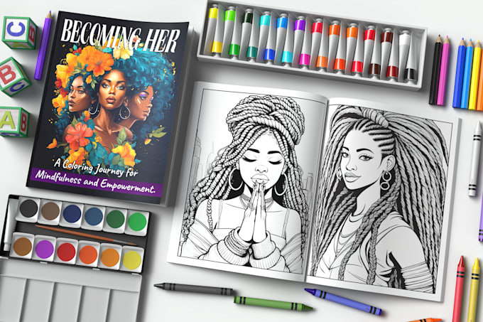 create coloring book cover design for adults and kids amazon KDP