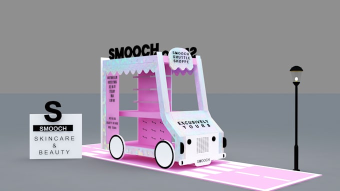 create a professionally designed 3d counter display stand