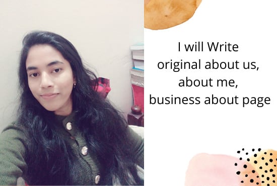 write an original about us, about me, business about page